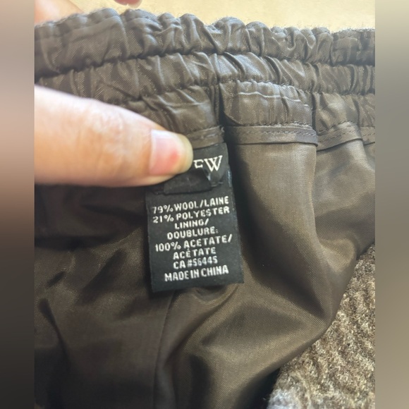 J Crew Wool Blend Skirt‎ Brown Herringbone Pull On Pockets Lined Sz 6 - Picture 9 of 15